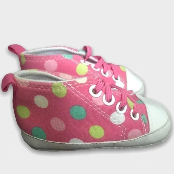 Baby Gear Pink Polkadot Cotton Slip On Shoes - Picture 6 of 7